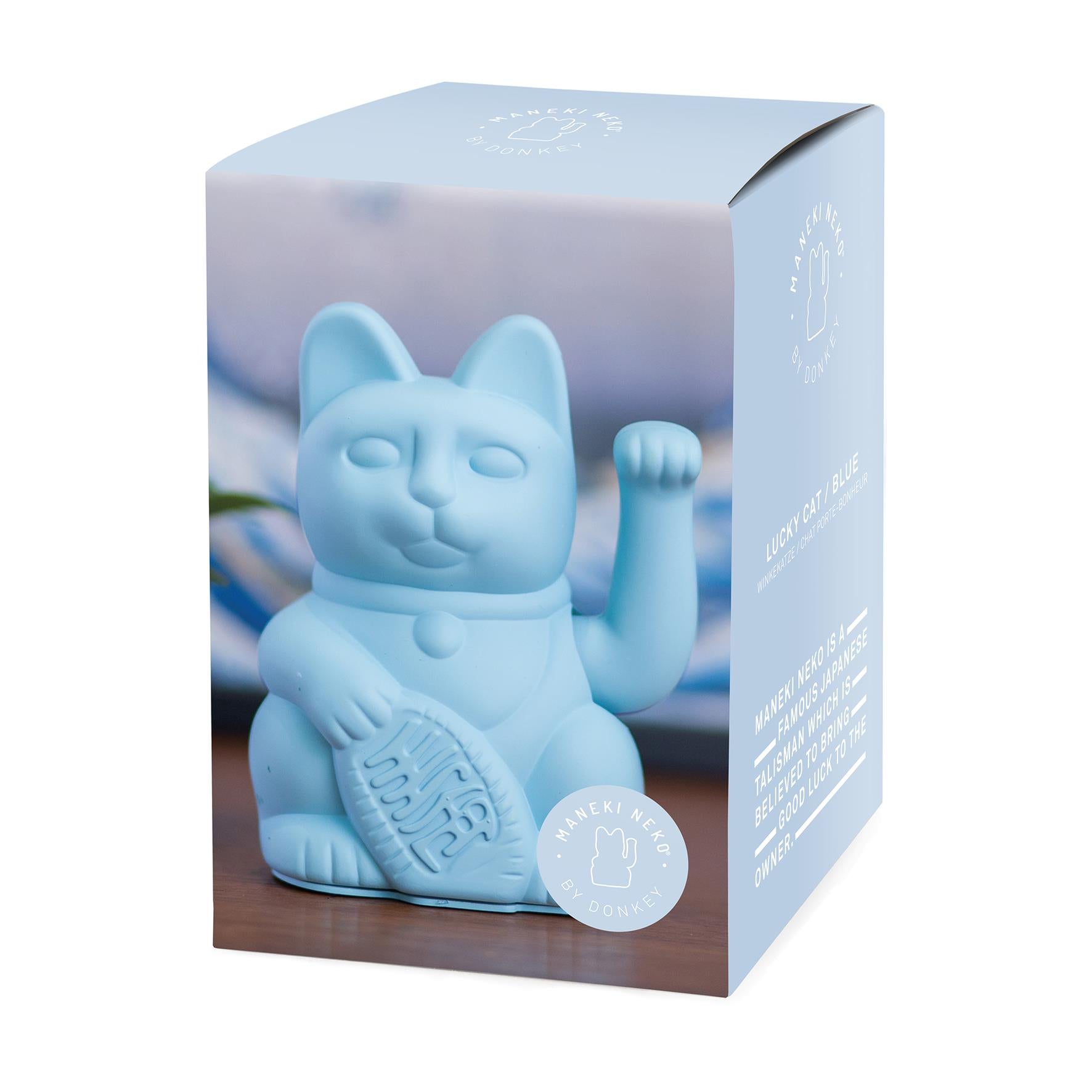 Winkekatze Hellblau Packageshot
