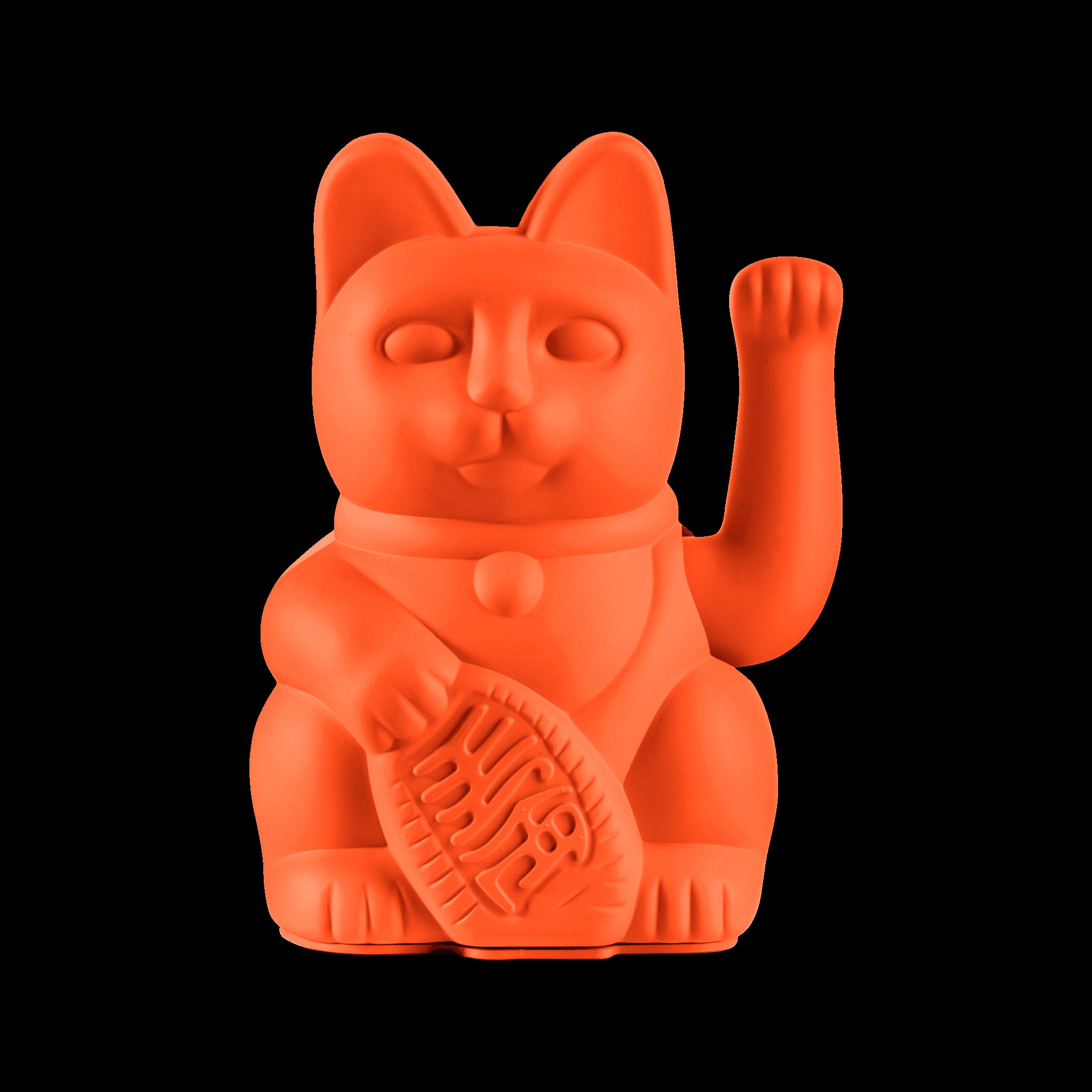 Winkekatze Neon Orange Freisteller