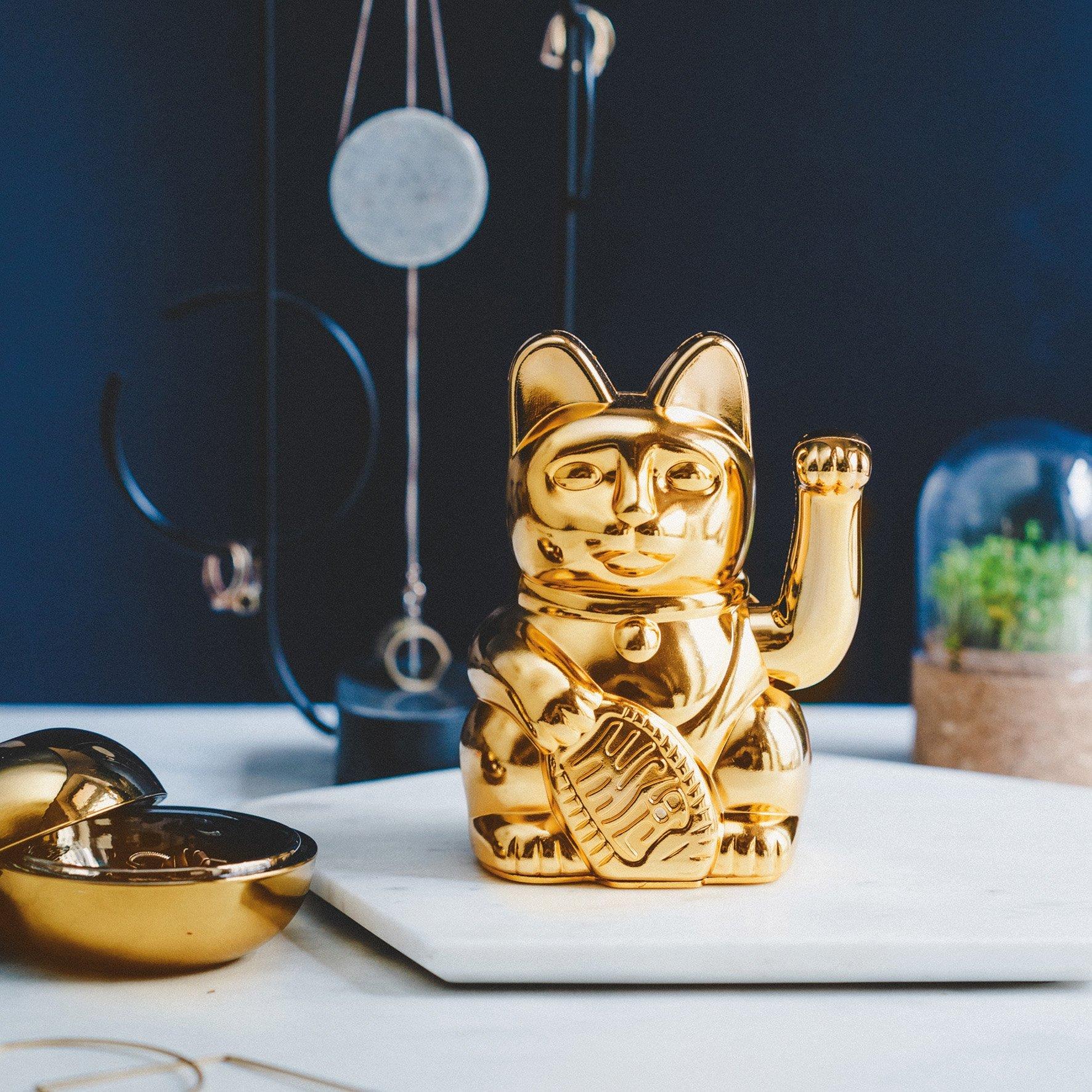 Lucky Cat Glossy Gold