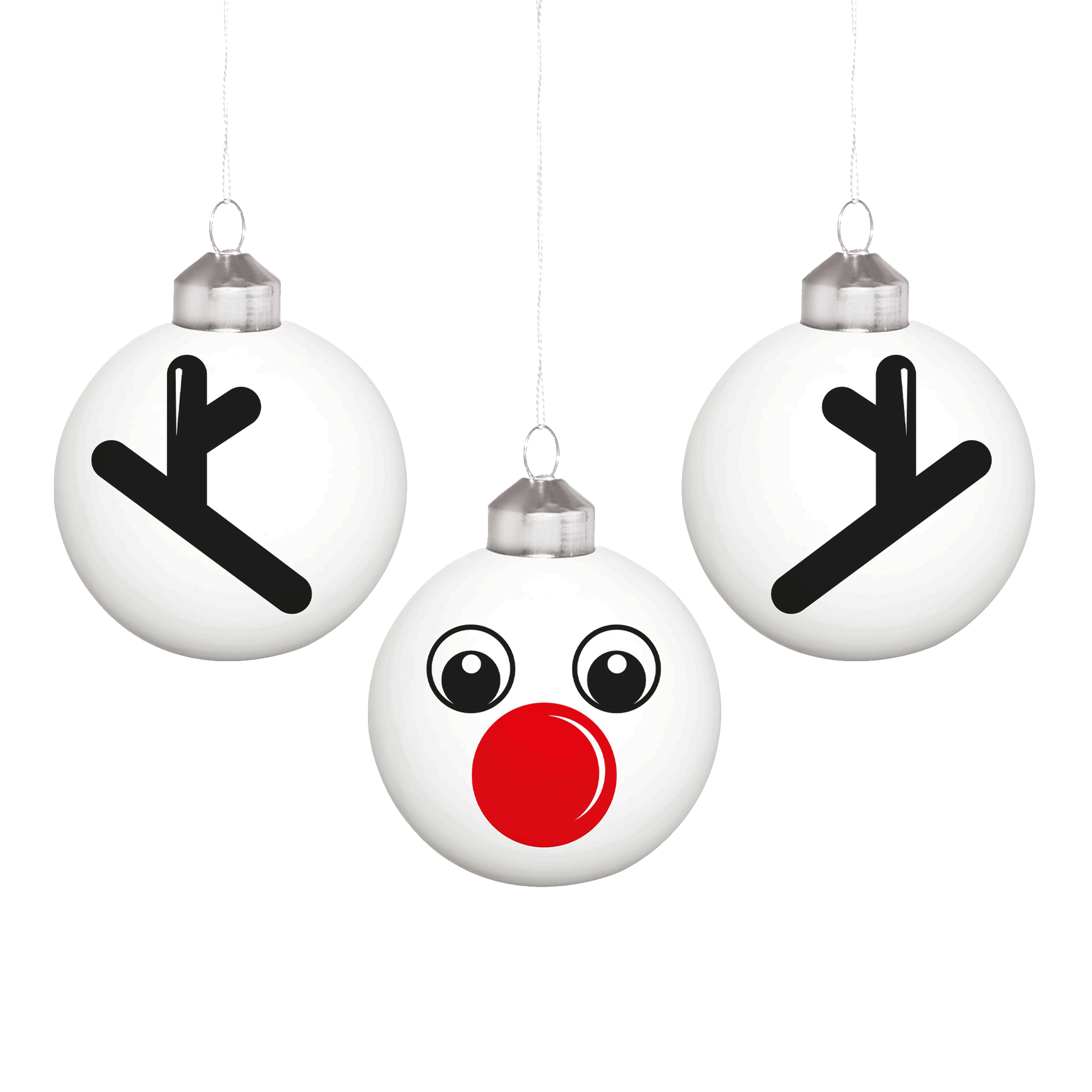 Rudolph Christmas Bauble Set 3pcs.